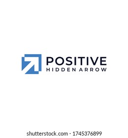 Modern logo design with a positive arrow growth symbol