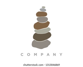 Modern logo design rock balancing with soft color.