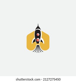 modern logo design rocket to space 