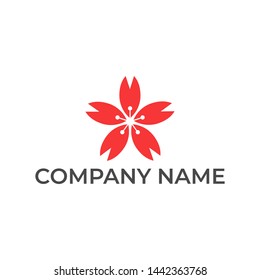 Modern logo design for sakura flower