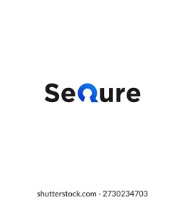 Modern logo design for "SeQure" featuring a stylized letter Q as a keyhole symbol. Perfect for cyber security companies, data protection, software, and safety technology brands.