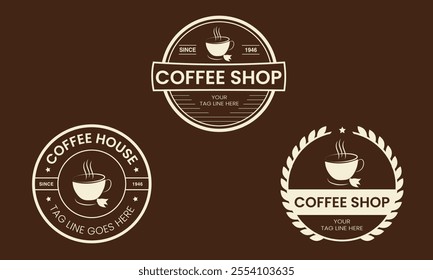 Modern logo design, set of vintage coffee shop logo design template