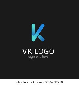 modern logo design, starting with the letters V, K or Vk logo design,