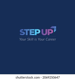 Modern Logo Design For Step Up And Can Be Used As Financial Institution Logo, Training Program Logo, Investment Firm, Or Accelerator Logo