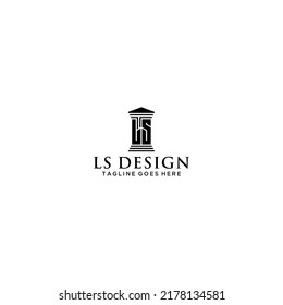 Modern logo design with stylized column icon on white background