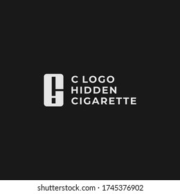 Diseño de logotipo moderno con el símbolo C y cigarrillos en la zona negativa