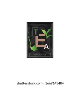 Modern logo design of tea with background.
