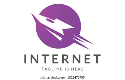 Modern logo design technology startup or rocket
