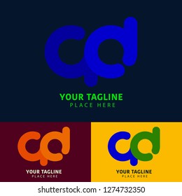 Modern logo design template with letter base Q and D