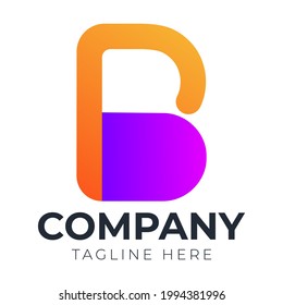 Modern Logo Design Template. Letter B Logo. Colorful Letter B Logo Vector. B Icon Concept.