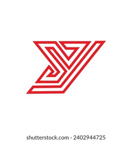 modern logo design with triangular Y J initials