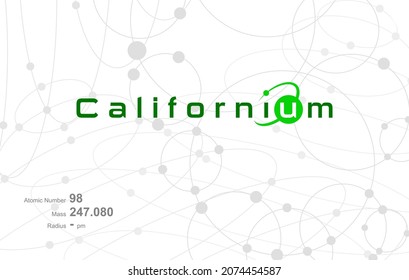 Modern Logo Design For The Word Californium Which Belongs To Atoms In The Atomic Periodic System.