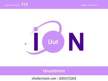 modern logo design for the word "ion". Ions belong to the periodic system of atoms. There are ion pathways, ionic bonds and letter Uut.