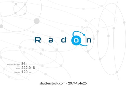 Modern Logo Design For The Word RADON Which Belongs To Atoms In The Atomic Periodic System.