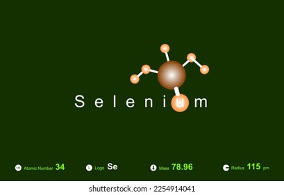 Modern logo design for the word "Selenium" which belongs to atoms in the atomic periodic system.