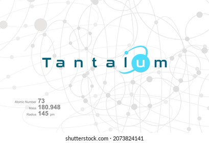 Modern logo design for the word "Tantalum" which belongs to atoms in the atomic periodic system.
