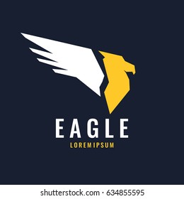 Modern logo of an eagle isolated in a flat style for the corporate identity of the company