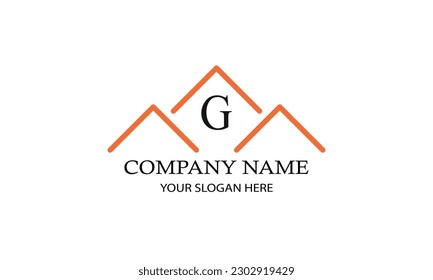 Modern logo for engineer, architect, construction, real estate with initial letter G. Business design template.