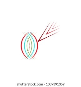 Modern logo fast simple stylised. Rainbow and arrow. Creative illustration in colorful tone. Abstract logo icon design template element for business. Brend-new design for biz. Vector illustration