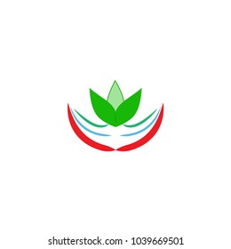 Modern logo fast simple stylised. Line rounded and leaf. Creative illustration in colorful tone. Abstract logo icon design template element for business. Brend-new design for biz Vector illustration