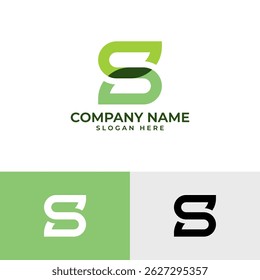 A modern logo features a stylized letter "S" formed by two overlapping, rounded green shapes. The design is clean and suggests flow, connection, or growth