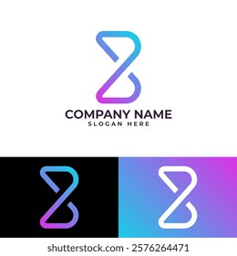 modern logo featuring an abstract letter "B" formed by intertwining lines, symbolizing the infinite possibilities of virtual reality. The design conveys a sense of connection, infinity, and dynamism