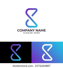 modern logo featuring an abstract letter "B" formed by intertwining lines, symbolizing the infinite possibilities of virtual reality. The design conveys a sense of connection, infinity, and dynamism