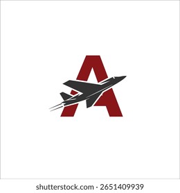 A modern logo featuring an airplane silhouette integrated with the letter A, conveying speed and aviation themes.