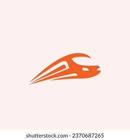 A modern logo featuring a bullet train moving at high speed.