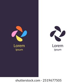 Un logotipo moderno con cuatro Formas lisas y redondeadas en colores brillantes, formando un diseño armonioso y minimalista. Ideal para branding, identidad empresarial y proyectos creativos.
