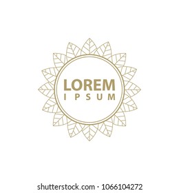  modern logo frame, gold leafs