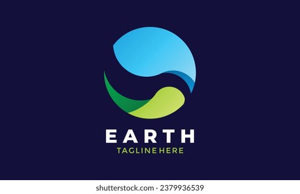 Modern logo globe around connection symbol of technology business