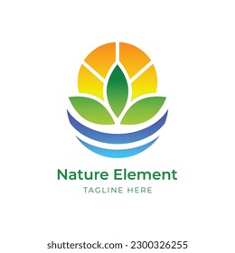 modern logo gradient eco friendly nature element