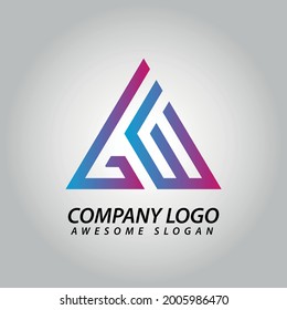 Modern A logo gradient trendy