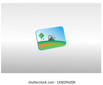 modern logo green garden shape