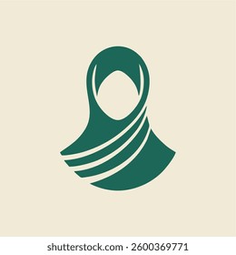 Modern Logo. Green hijab.. vector