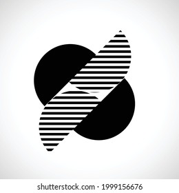 Modernes Logo mit Halbkreisen und Linien. Minimales Design .Geometrisches Element .Geometrische Form.