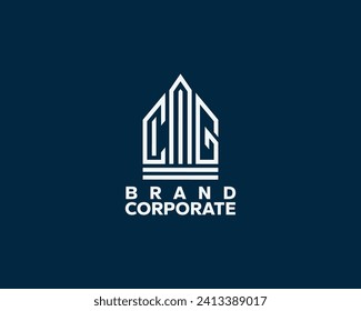 El logotipo moderno tiene una flecha hacia arriba que recuerda a un edificio. Adecuado para empresas del sector de la construcción y el desarrollo.