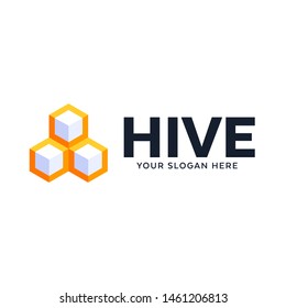 Modern Logo with Hive pattern and cool gradient color.