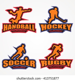 Modern logo for Hockey, Handball, Rugby, Soccer tournament event