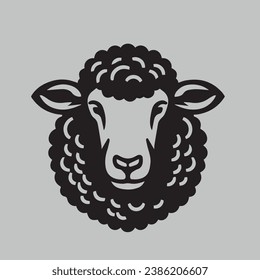 Modern logo icon sheep head. Simple black design