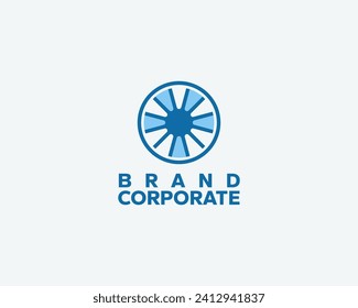 Modern logo illustration of a fan rotating in a circle. Suitable for all types of companies, especially those operating in the technology and social media sectors.