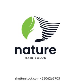 Modern logo illustration of a woman with her hair. It is suitable for use for hair salon logos.