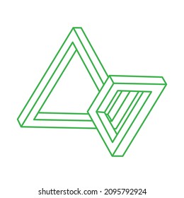 Logo moderno. Forma imposible, ilusión óptica, vector. Objetos de arte óptico. Figura geométrica. Arte de línea.