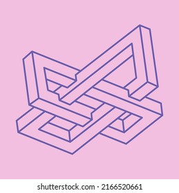 Modern Logo. Impossible shapes, optical illusion pattern, vector. Optical art objects. Geometric figures. Line art abstract background.