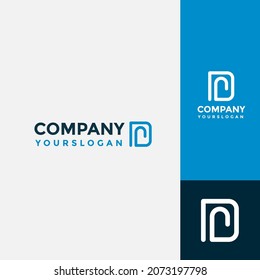 Modern logo with initial D or monoline abstract icon,