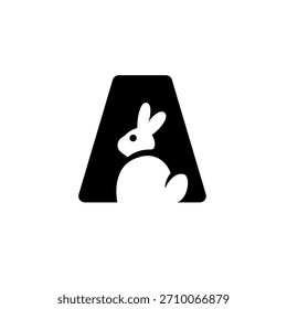 modernes Logo von Anfangsbuchstabe A und Kaninchen