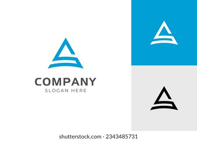 modernes Logo Anfangsbuchstabe A mit S Symbol. Triangel-Buchstaben S-Logo-Design