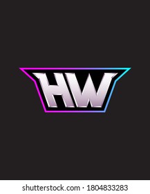 modern logo initials HW perfect for logo sport, team, personal