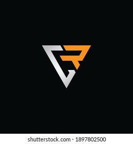 Modern Logo inverted triangle CR letter